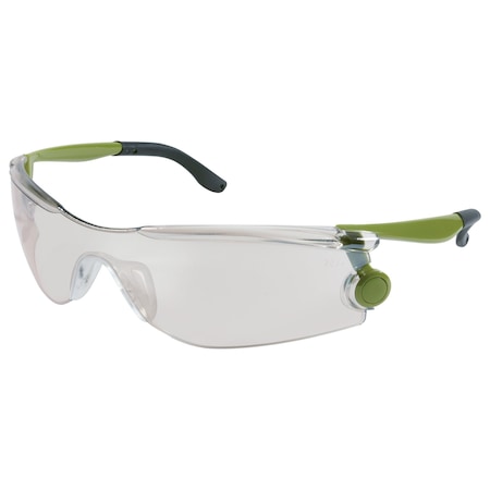 Mcr Safety MT1, Safety Glasses, Duramass Hard Coat, I/O Clear Mirror Lens, Green Frame, Frameless, 12 PK MT129